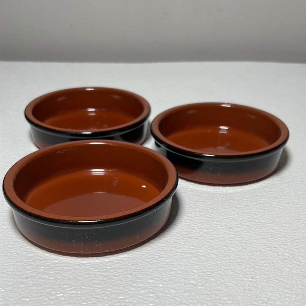 Vintage Cermer Rust Red Terracotta Ramekin Before 2000 Set of 3